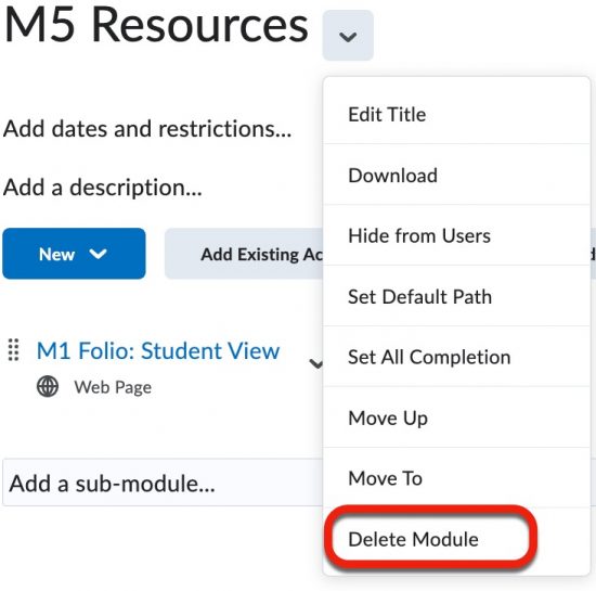 Delete a Module image