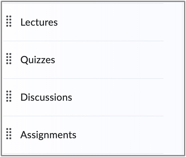 image of modules organized into groups