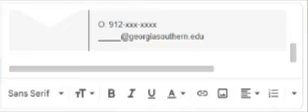gif showing how to hit enter at the end of the signature to make the line longer
