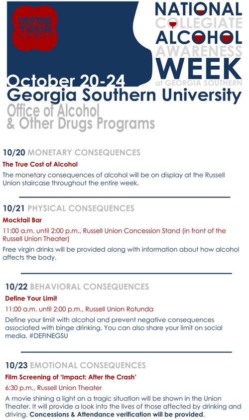 Office of Alcohol & Other Drugs Programs Observes National Collegiate Alcohol Awareness Week