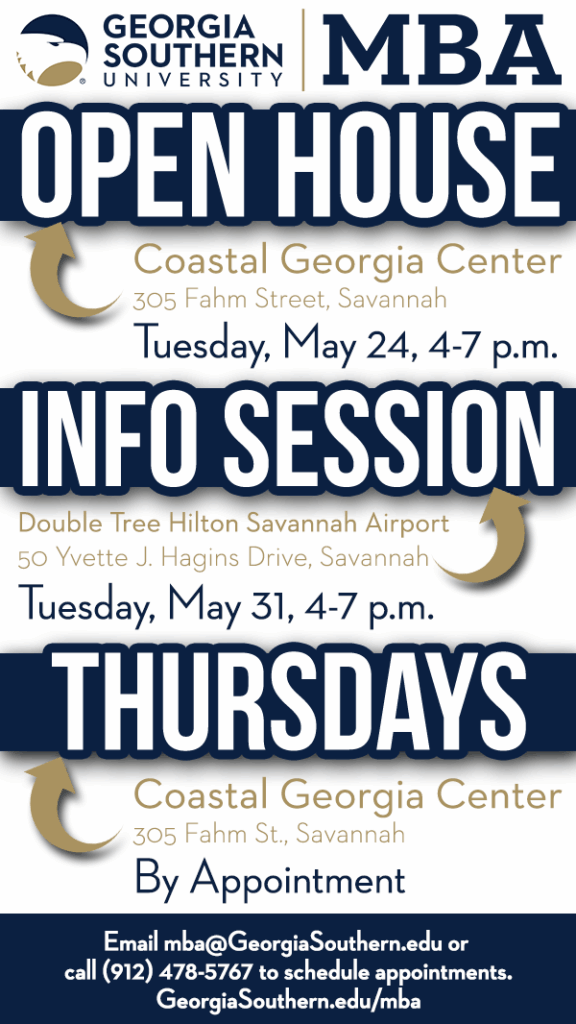 Georgia Southern University’s MBA program to hold Open House and Info Session events