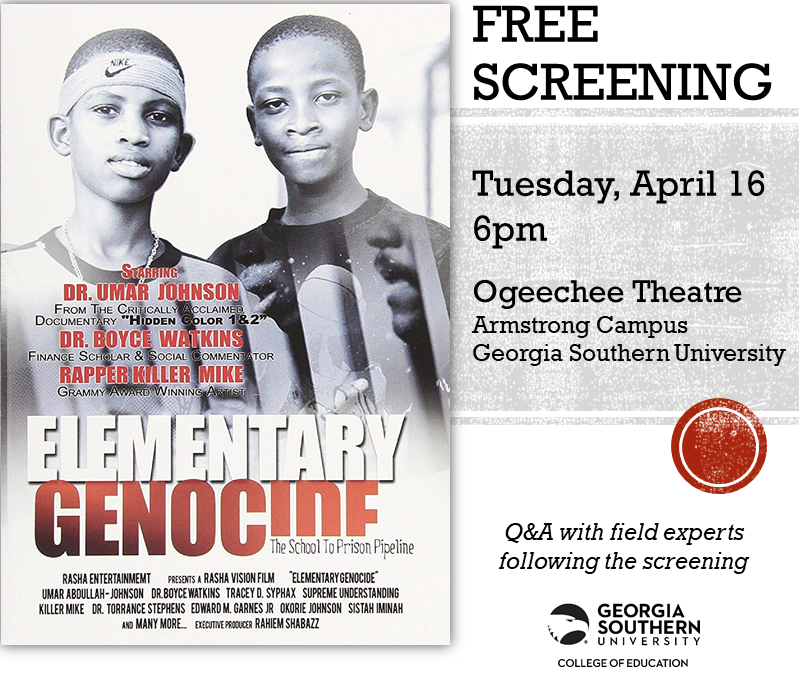 Georgia Southern to host free screening of ‘Elementary Genocide’ on April 16, Q&A with area experts to follow
