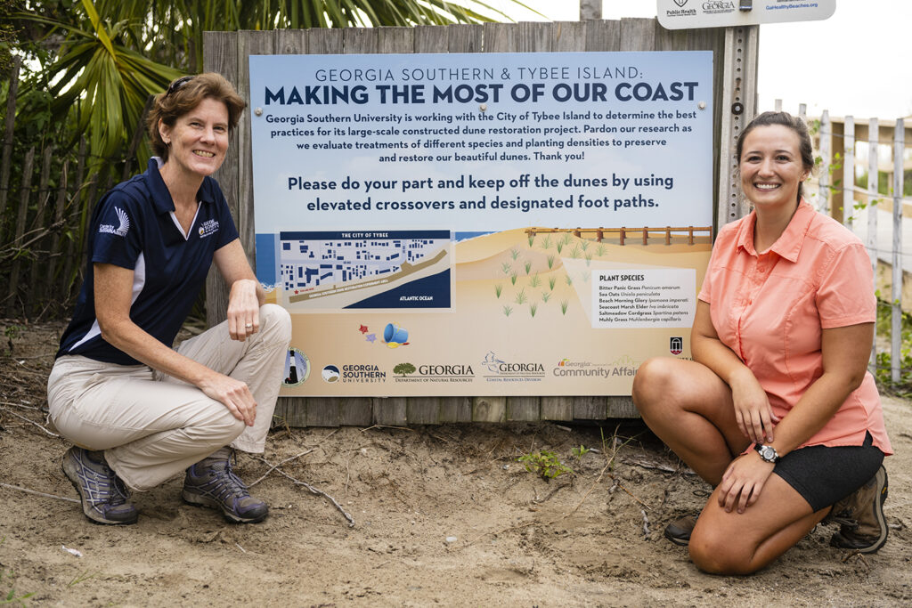 Georgia Southern grad student researches different planting treatment effects on Tybee Island sand dunes