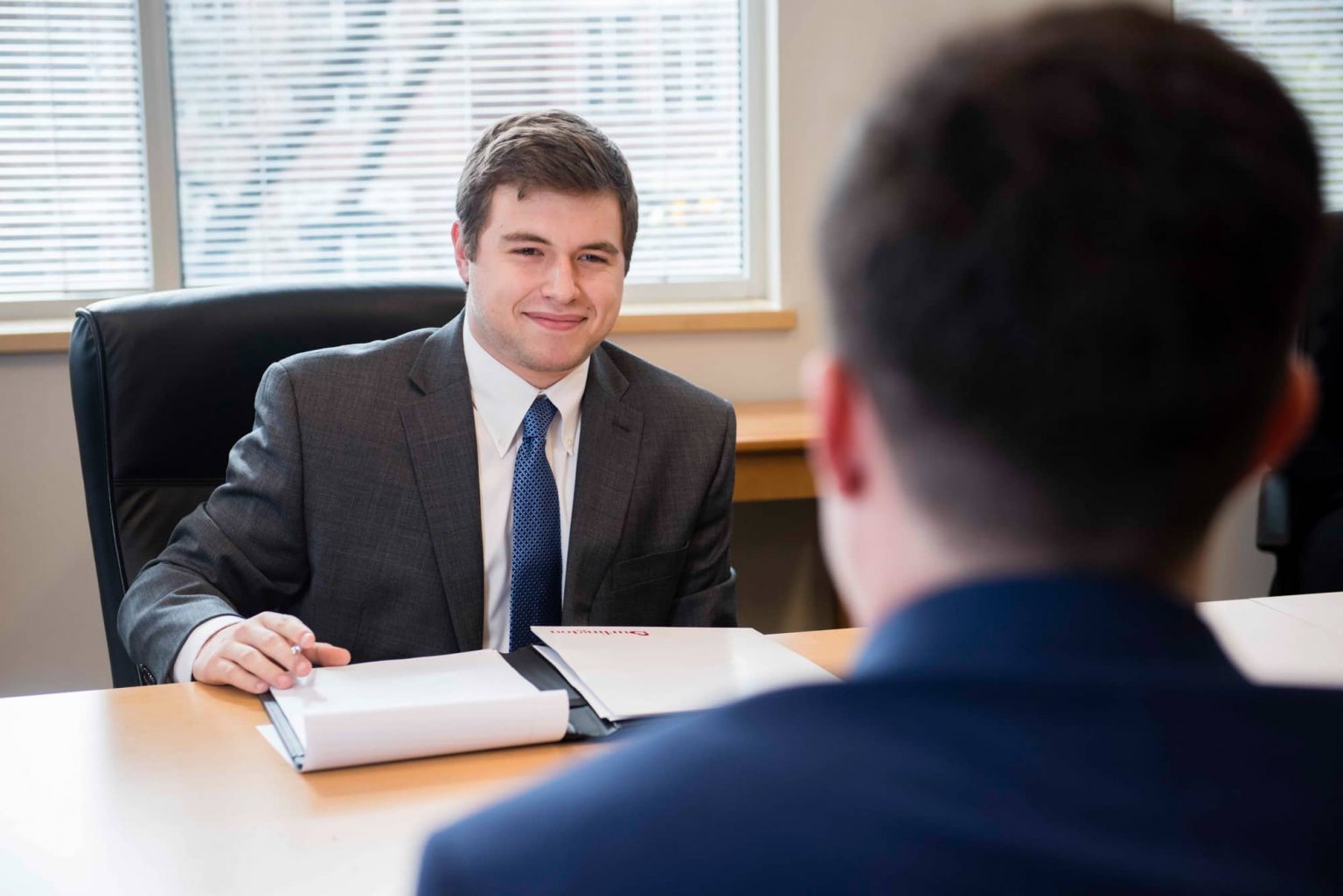 Georgia Southern Parker College of Business student in a suit during a professional meeting