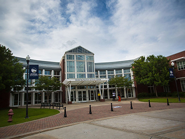 Front entrance of the Recreation Activity Center on the Georgia Southern Statesboro Campus