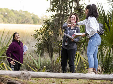 Georgia Southern Students gain field experience on a coastal site.