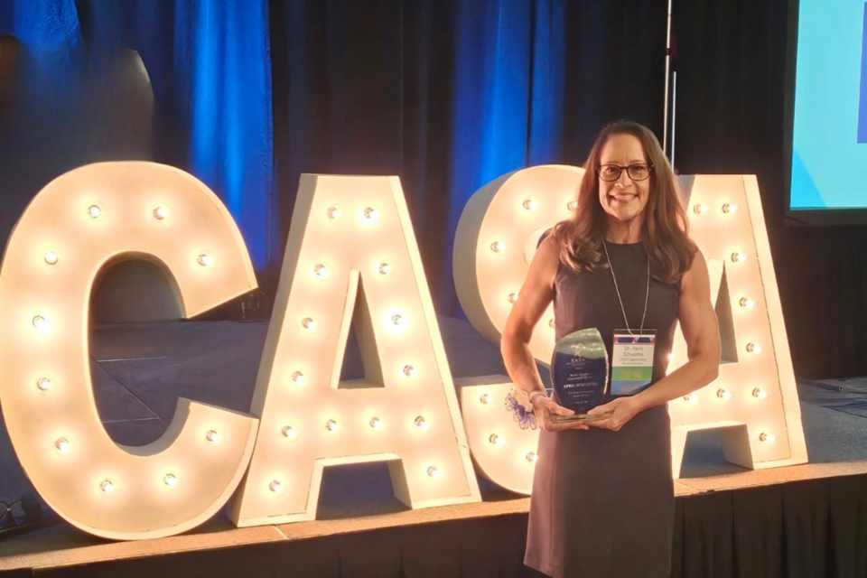 April Schueths, Ph.D., honored with statewide CASA Leadership Award